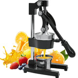 HLILBTE Cast Iron Citrus Juicer | Extra Large Commercial Grade Manual Hand Press with Stainless Steel Cup, Heavy-Duty Manual Juicer Press, Orange Crush Machine, Orange Juicer Squeezer, Easy Clean