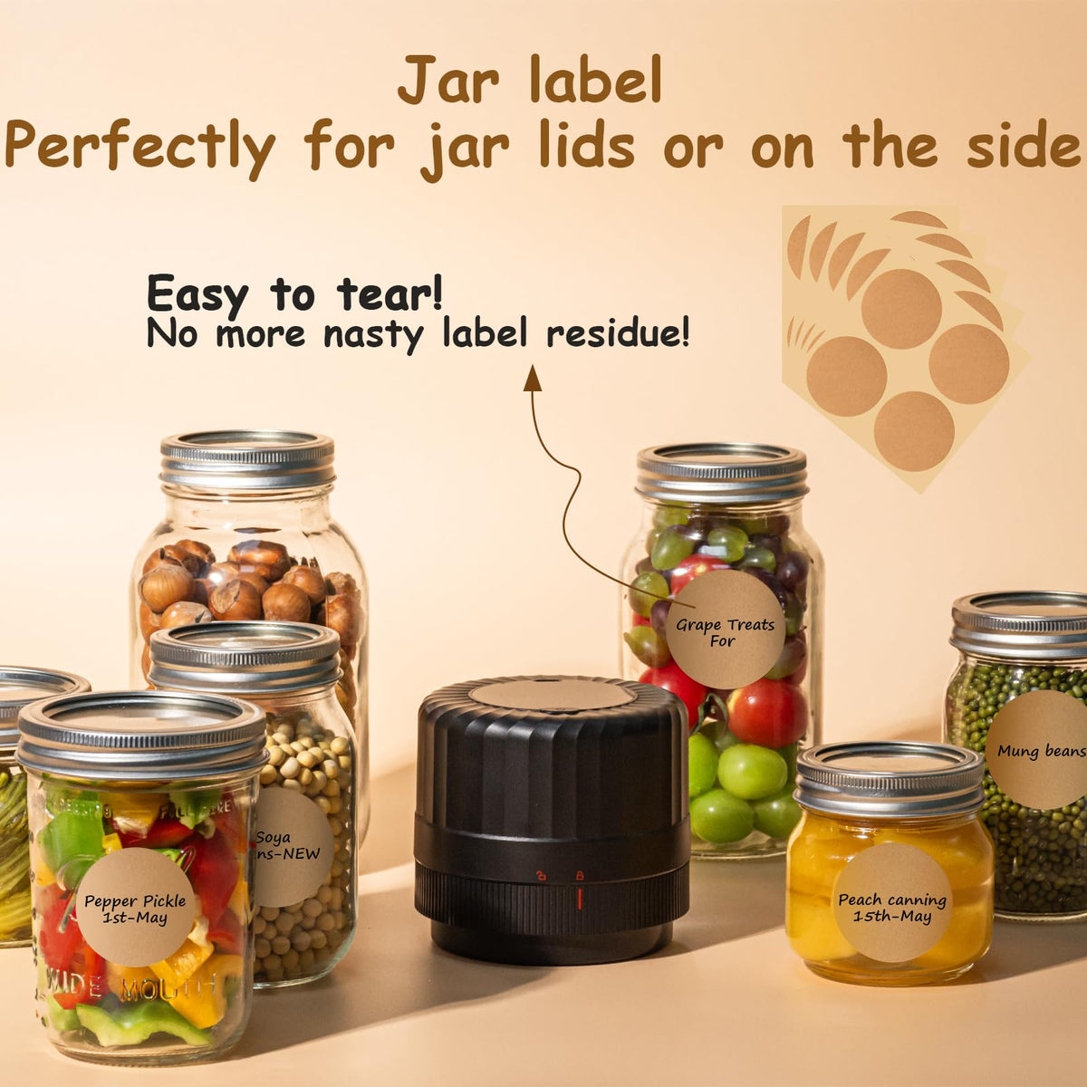 HTPOW Electric Mason Jar Vacuum Sealer - Fully Automatic Mason Jar Vac ...