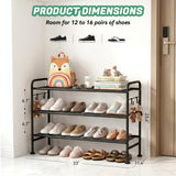 Tbzieoc 3 Tier Shoe Rack Metal Shoe Storage Organizer for Entryway Closet Space Save