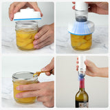 KITHELP Vacuum Sealer for Food, 3-in-1 Food Saver Vacuum Sealer Machine + 16 Reusable Vacuum Bags, Compact Handheld Vacuum sealer with 10 Mason Jar Lids and Wine Stopper for Mason Jar, Wine Bottle