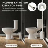 Little Meerkat 500W Upflush Toilet System, Macerating Toilet Kit, Powerful Sewage Pump Toilet, White Ceramic Siphon 1.6GPF Flush Toilet for Bathroom, Basement, Garage, No Plumbing Renovation Needed