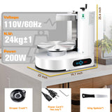 Cake Decorating Machine 4–12 Inch Electric Cake Icing & Frosting Smoother with Adjustable Speed, 60–320 RPM, Beveled Scraper, Dual Rotation, Low Noise 200W 110V Stainless Steel, 45LB Capacity