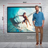 Manual Pull-Down Projector Screen - Universal 72-inch Roll-Down Retractable Manual Projection Screen w/ Auto-Locking Pyle