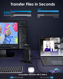 USB 3.0 and USB-C Universal Laptop Docking Station with 65W, Dual Monitor Docking Station for Windows or Mac