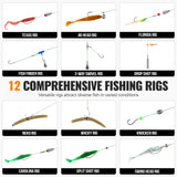 PLUSINNO 264/397pcs Fishing Accessories Kit, Organized Fishing Tackle Box with Tackle Included, Fishing Hooks, Fishing Weights Sinkers, Swivels, Beads, Fishing Gear Set Equipment for Bass Trout