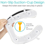 Vive Toilet Seat Riser Cushion for Seniors - Universal Fit - Raised Toilet Seat with High-Density Foam for Elongated & Standard - Firm Handle, Cushioned & Padded - Elevated Medical Handicap Lifter