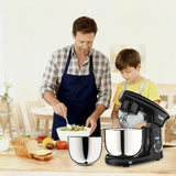 Camic Stand Mixer, 4.2QT+5.3QT Two bowls Electric Food Mixer, 10 Speeds with Digital setting 3-IN-1 Kitchen Mixer for Baking Cakes Cookie Bread Salad (Black)