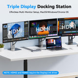 4URPC USB C 𝗗𝗼𝗰𝗸𝗶𝗻𝗴 𝗦𝘁𝗮𝘁𝗶𝗼𝗻 𝗧𝗿𝗶𝗽𝗹𝗲 𝗗𝗶𝘀𝗽𝗹𝗮𝘆 with 120W Power Adapter, 3XHDMI, Laptop Docking Station 3 Monitor for Windows, MacBook/Mac mini M4(5 USB, Ethernet, SD/microSD)
