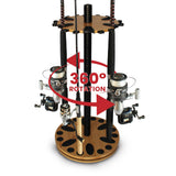 Rush Creek Creations 24 Rod Fishing Pole Holder - 360° Rotating Rack for Garage Organization and Storage, Reels, Gear, Accessories, Tackle Box