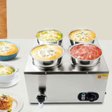 OGMOYT Buffet Server Food Warmer, 4 x 7L Commercial Food Warmer, Electric Soup Warmers Buffet Food Warmers, Steam Table for Restaurant
