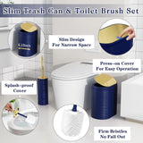 InnJoey Bathroom Set, 10PC Bathroom Accessory Set, Blue Bathroom Accessories, Navy Blue and Gold Bathroom Set with Trash Can, Soap Dispensers