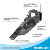 BLACK+DECKER 20V dustbuster Small Vacuum Cleaner Portable Vacuum Hand Held Cordless for Home and Car, Includes Rechargeable Battery (BCHV001C1)