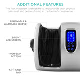Best Choice Products Heated Shiatsu Foot Massager for Pain Relief, Plantar Fasciitis, Neuropathy, Blood Circulation w/Compact Design - Silver
