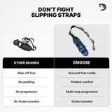 DMoose Fitness Foot & Calf Stretcher with Adjustable Padded Stretching Strap for Plantar Fasciitis, Hamstring, Heel Spurs and Achilles Tendonitis Relief - Yoga Leg Stretch Strap for Flexibility