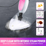 Steam Mop & Detachable Handheld Steamer 2-in-1 Design, 20s Fast Heat-Up, 16FT Power Cord, 10-in-1 Multi-Purpose Steam Cleaner for Hardwood Floors/Carpet/Tile/Grout/Window/Stove for Deep Home Cleaning