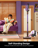 SVHT Cordless Vacuum Cleaner, 500W 45KPA 50Mins Stick Vacuum Cleaners for Home with LED Light, Self-Standing, Anti-Tangle Brush & 1.6L Dust Cup, Lightweight Vacuum for Pet Hair, Carpets, Hard Floors