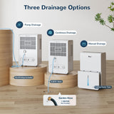 Dehumidifier for Basement,Energy Star Certified for 4500 Sq.Ft Large Room, MAX to 70 Pints/day, included 16.4 Feet Drain Hose and Pump,White