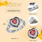 Oseew 2027 Women High School College Graduation Class Ring (White Gold)