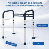 Toilet Safety Rails (350 LB) – Adjustable, Foldable Toilet Handle Frame for Elderly & Disabled Adults, Supports All Toilet Types (Lake Blue)