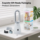 Faryuan 3-in-1 Heater Fan Combo, 22" Bladeless Tower Fan with Air Purifier, 90° Oscillating Fast Heating & Cooling, Remote Control, Quiet Portable for Bedroom Home Office, White