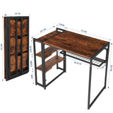 GarveeHome 38.6 inch Folding Desk Writing Computer Desk with Storage Shelf
