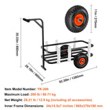 Heavy Duty Beach Fishing Cart with Rubber Balloon Tires 7 Rod Holders Ample Storage for Sand & Pier Fishing Perfect for Picnics and Outdoor Adventures