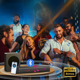 GEOYEAO Sound bar with subwoofer, 200W 2.1 ch soundbar w/Dolby Atmos Surround Sound System, 3D Bass Adjustable Home Theater Bluetooth TV Speaker for Smart TV/Projector/PC