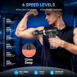 Beyn Hot & Cold Therapy Massage Gun with Detachable Long Handle - Deep Tissue Percussion Massager for Back Pain Relief, 6 Speeds & 6 Heads, LCD Display, USB-C Rechargeable, Quiet Muscle Massager