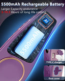 Neck Air Conditioner Portable Rechargeable,5500mah Cooling Neck Fans that Blow Cold Air,Best Cute Cold Piece of Metal Neck Cooler Ac,Noiseless Headphones Personal Cool Unit for Woman Man Kid Purple
