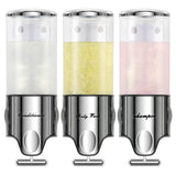 Shampoo and Conditioner Dispenser,Dispensers for The Shower,Shower Soap Dispenser 3 Chamber No Drill,Shampoo Conditioner Body Wash Dispenser (Triple x 17.6 oz,Clear)