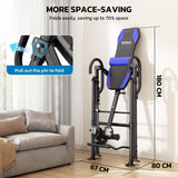 YOLEO Gravity Inversion Table for Back Pain Relief 2026 New Inversion Table w/Lumbar Support Easy to Assemble Back Stretcher Machine 300 lbs (Grayish Blue)