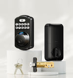 Veise KS02A Fingerprint Door Lock, Keypad Deadbolt, Matte Black