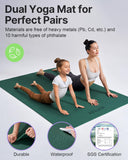 YOTTOY Large Yoga Mat (75 * 52 * 1/2inch),Extra Wide TPE Exercise Mat,Non-Slip Workout Mat with Strap and Towel (Green, 75 * 52 * 1/4inch)