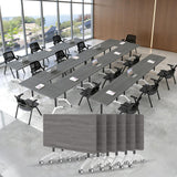 Folding Conference Room Table with Large Wheels,Space-Saving Stackable Folding Meeting Table Modular Flip-Top
