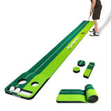 SENSECLUB Indoor Putting Green Game, Foldable Putting Mat Golf Game Set, Golf Gifts for Men - 1x8 Ft