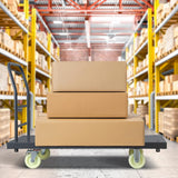 Heavy-Duty Platform Truck, 2500 LBS Steel Flatbed Cart, 47" L X 24" W X 32" H Flat Dollies, Hand Trucks with 5" Nylon Casters