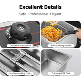 ODPFTY Deep Fryer Stainless Steel - 6.3Qt Commercial Style Electric Fryer with Adjustable Thermostat, Rapid Heating & Oil Filtration Basket - Safe for Home Kitchen (Chips/Chicken/Donuts), 2500W, 6L