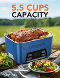 EAST OAK Cordless Electric Lunch Box for Adults, Heated Lunch Box Battery Powered with Automatic Heating, 5.5 Cups Portable Food Warmer with Removable Tray Divider