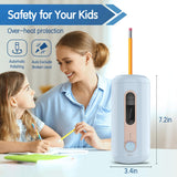 Electric Pencil Sharpener, Fully Automatic Pencil Sharpener, Auto in & Out, Rechargeable Hands-Free Pencil Sharpeners, Blue