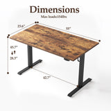 55 Inch Large Electric Standing Desk, Height Adjustable Office Desk