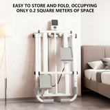 Foldable Stair Stepper Exercise Machine with Handlebar, Adjustable Resistance Quiet Climber with Timer & Phone Holder, Cardio Fitness Equipment for Home Gym, White UUU