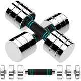 LIFERUN 10lb Steel Adjustable Dumbbell Set of 2, Free Weights Dumbbells Set, Non-Slip and Comfortable Foam Handle, Adjustable Dumbbells Weights Set for Home Gym Office Exercise