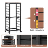 SYKIARIOL Rolling Cart with Drawers,10 Drawer Rolling Cart, Rolling storage cart with drawers, Black Rolling Drawer Cart, Teacher Rolling Cart