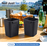 LoopTime 2 Pack Car Trash Can,Leakproof Silicone Car Garbage Can Storage Box,Waterproof Automotive Trash Bin,Multi-Purpose Vehicle Garbage Cans for Driver and Passenger Doors of Most Cars (Black)