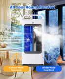 Portable Air Conditioners, 1700ml Evaporative Air Cooler with Remote, 120° Oscillating Mini Air Conditioner Portable with 3 Speeds XAMATTS