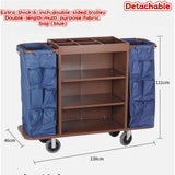OTQEFTN Commercial Linen Trolley on Wheels Janitorial cart, 3 Shelves Housekeeping