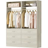 Besiost Closet Systems with 6 Wood Drawers, Closet System Set of 2