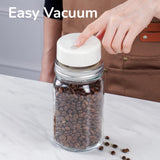 SealVax Mason Jar Vacuum Sealer Kit – Auto-Stop Electric Vacuum Sealer with Reusable Stainless Steel Lids, Compatible with Ball & Kerr Canning Jars.( White Valve )
