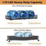 NADAMOO 5.4 in Low Profile Under Bed Storage, 36.6" Ultra Long Metal Underbed Organizer with 6 Smooth Rolling Wheels, 110 lbs Heavy Duty Foldable Under Bed Container for Shoes, Clothes, Toys, 2 Packs
