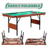 Crucis 5.5-Foot Folding Billiard/Pool Table (Green Original) RACK